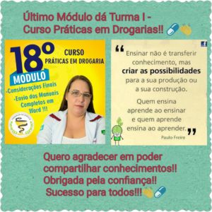 Agradecimento Final do Curso Farmácia na Prática